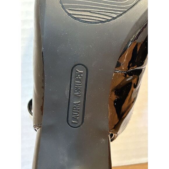 Laura Ashley Heels Womens 7M Faith Casual Slingback Pumps Black Faux Leather - Picture 10 of 11